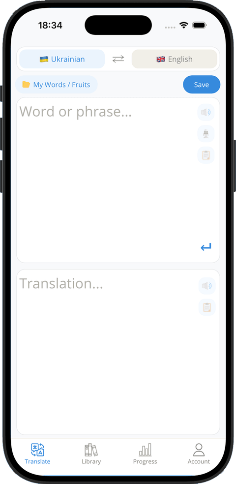 Atom Translate app: translating a word and saving it to a folder